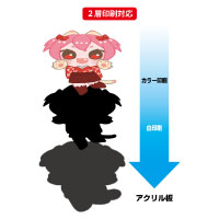 カラーアクリルキーホルダー(白・黒)