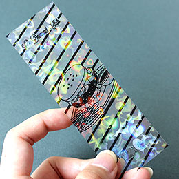 ホログラム透明カード(しおり 40×125mm/0.350mm厚)