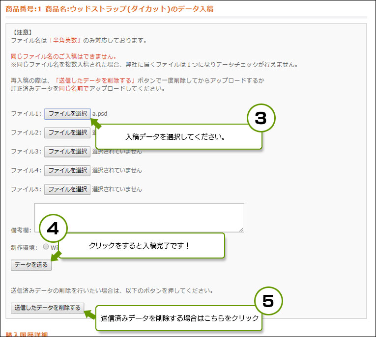 データ入稿方法