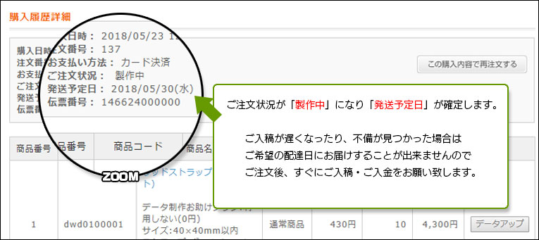 発送日の確定