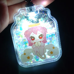 LEDグリッターキーホルダー
